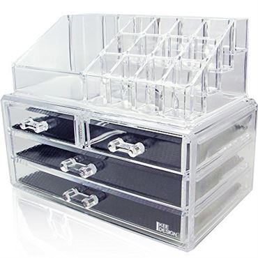 UNIQ Smykke / Makeup Organizer akryl med 4 skuffer - SF 1155