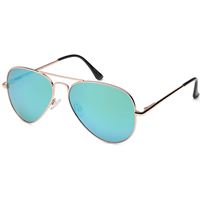 Lux Aviator Pilot Solbriller - Grønligt Spejlglas med sølvstel