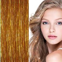 Bling Extensions 100 glitter hårstrå 80 cm, guld