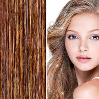 Bling glitter Extensions - 100 stk glitter hårstrå 80 cm - coffee/mokka farvet