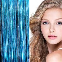 Bling Glitter Extensions 100 stk glitter hair extensions 80 cm - turkis