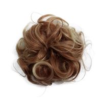 Messy Bun Hårelastik med krøllet kunstigt hår #24/613 - Blond/kobber mix