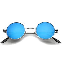 Retro Solbriller - Runde Blue Mirror (U)