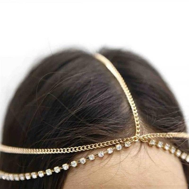 plejeforældre knude skildpadde Bohemian Head Chain hovedsmykke i guld og diamanter