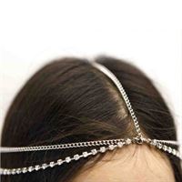 Bohemian Head Chain hovedsmykke i sølv og diamanter (U)