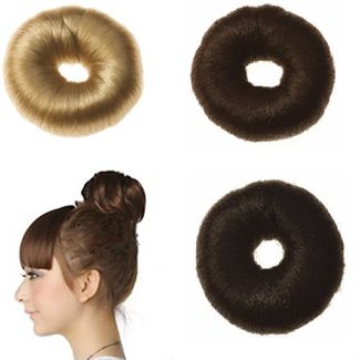 7 cm hår donut M/ kunstigt hår fl. farver