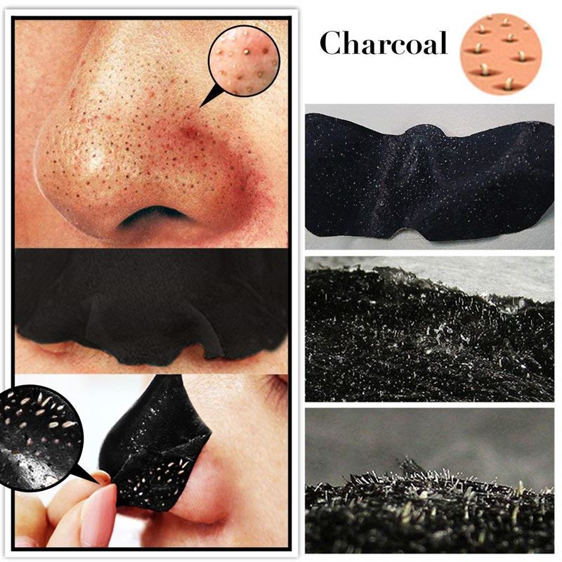 Shifei Charcoal Dybderensene Næsestrips, 6 stk fjerner og urenheder, 6 stk