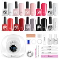 CLAVIER Nail Starter Kit - Pro Gellak sæt med 90W negletørrer med display, farver og tilbehør - Your Nails Studio Starter PRO Kit Set