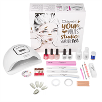 CLAVIER Nail Starter Kit - Pro Gellak sæt med 90W negletørrer med display, farver og tilbehør - Your Nails Studio Starter PRO Kit Set