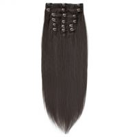 Clip on hair #1B Naturlig Sort 50 cm