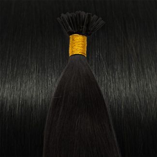 60 cm Cold Fusion hair extensions farvet Sort 1B#