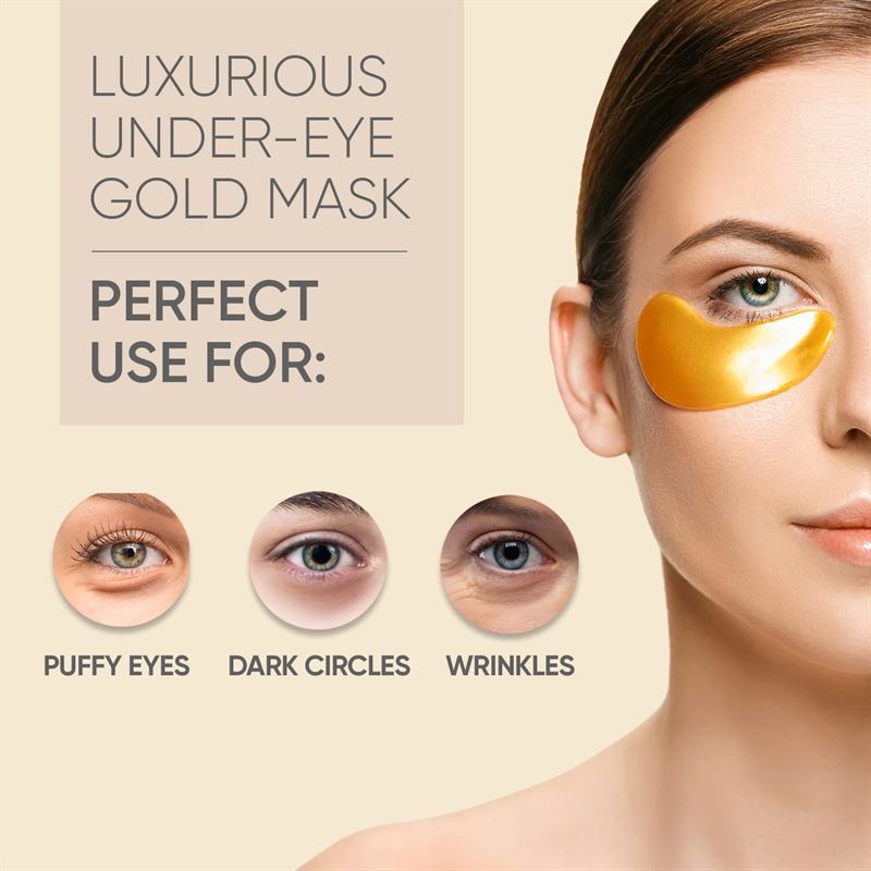 beslag realistisk Gennemsigtig Collagen Gold Øjenmaske - mindsker poser og rynker ved øjnene