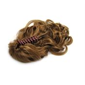 Ponytail Hestehale med hårklemme, curly  - Lyse brun #6