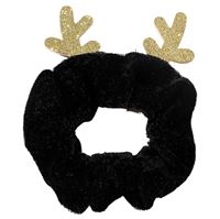 SOHO Christmas Deer - Jule Scrunchie - Sort