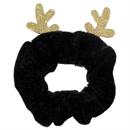 SOHO Christmas Deer - Jule Scrunchie - Sort (U)
