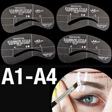 Image of Øjenbryns Skabeloner - Eyebrow Stencils (A1-A4) - 4 stk.
