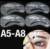 Øjenbryns Skabeloner - Eyebrow Stencils (A5-A8) - 4 stk.