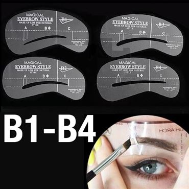 Image of Øjenbryns Skabeloner - Eyebrow Stencils (B1-B4) - 4 stk.