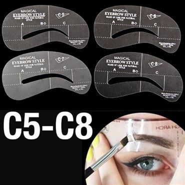 Image of Øjenbryns Skabeloner - Eyebrow Stencils (C5-C8) - 4 stk.