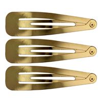 Klik hårspænder i guld, klassisk design - 12 stk
