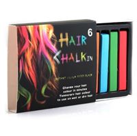 Hair Chalk® pakke m 6 stk hårkridt / farvekridt til håret