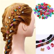 Hair rings - Pynte Hårringe & hårperler i flere farver - til opsat hår, fletninger eller dreadlocks - 100 stk