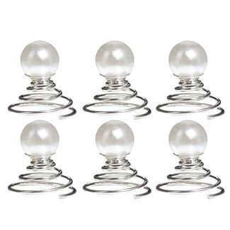 Image of Hårnåle spiraler med perle - 6 stk