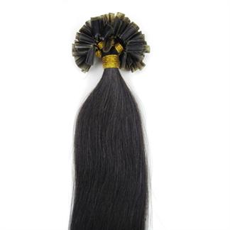 60 cm Hot Fusion Hair extensions 1B# Sortbrun