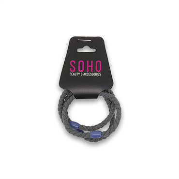 SOHO Hårelastikker - Gråblå 3 stk (U)
