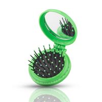 Kompakt makeup spejl med børste - grøn
