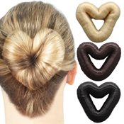 8 cm hjerte hår donut m/ kunstigt hår fl. farver