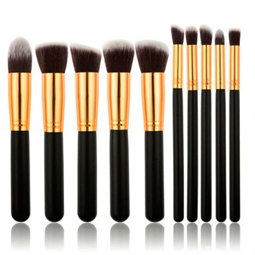 PRO Makeupbørster Black / Gold - 10 stk