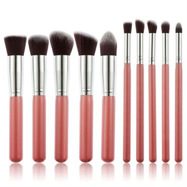 PRO Makeupbørster Rose / silver - 10 stk