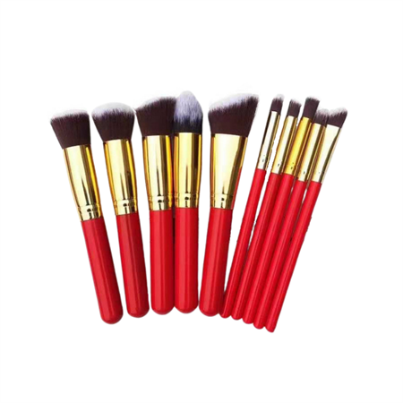 PRO Makeupbørster Red 10 stk