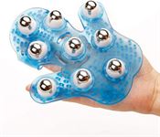 Massagehandske med rullende stålkugler - ass. farve