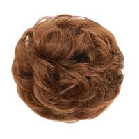 Messy Bun Hårelastik med krøllet kunstigt hår - #33A Lys Gylden Rødbrun