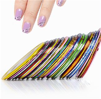 Negletape til flotte nail art striber - 10 taperuller