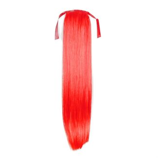 Pony tail Fiber extensions Straight Total Red