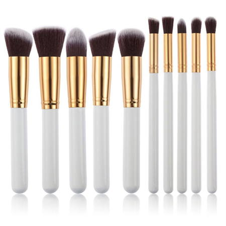 PRO Makeupbørster White / Gold 10 stk
