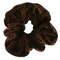 Scrunchie - Velour & elastisk - Mørkebrun