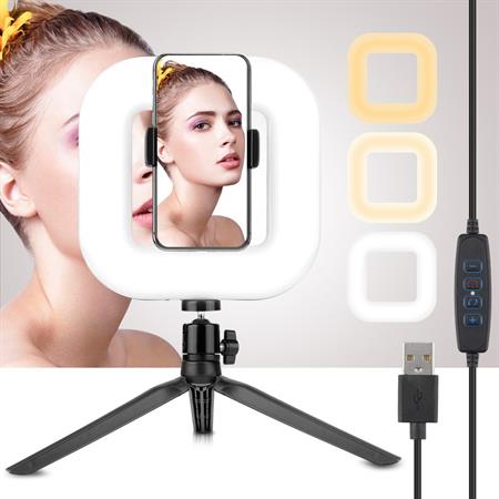 Selfie Ring Light til iPhone / Android | LED belysning til smartphones - D21