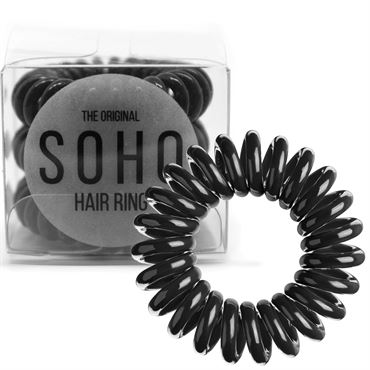 SOHO® Spiral Hårelastikker, ALL BLACK - 3 stk