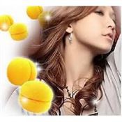 Hair Sponge curler balls 6 stk gul - skumcurler