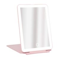 UNIQ Foldbart LED spejl - Vanity Travel Mirror - Pink