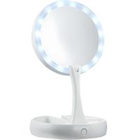 UNIQ Foldbart Makeup spejl med lys LED og 10x forstørrelse (Foldable mirror)