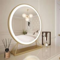 Hollywood spejl med lys - Guld 60x67 cm | UNIQ