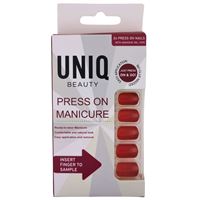 UNIQ Click On / Press On Manicure Negle - Rose Red - 24 stk